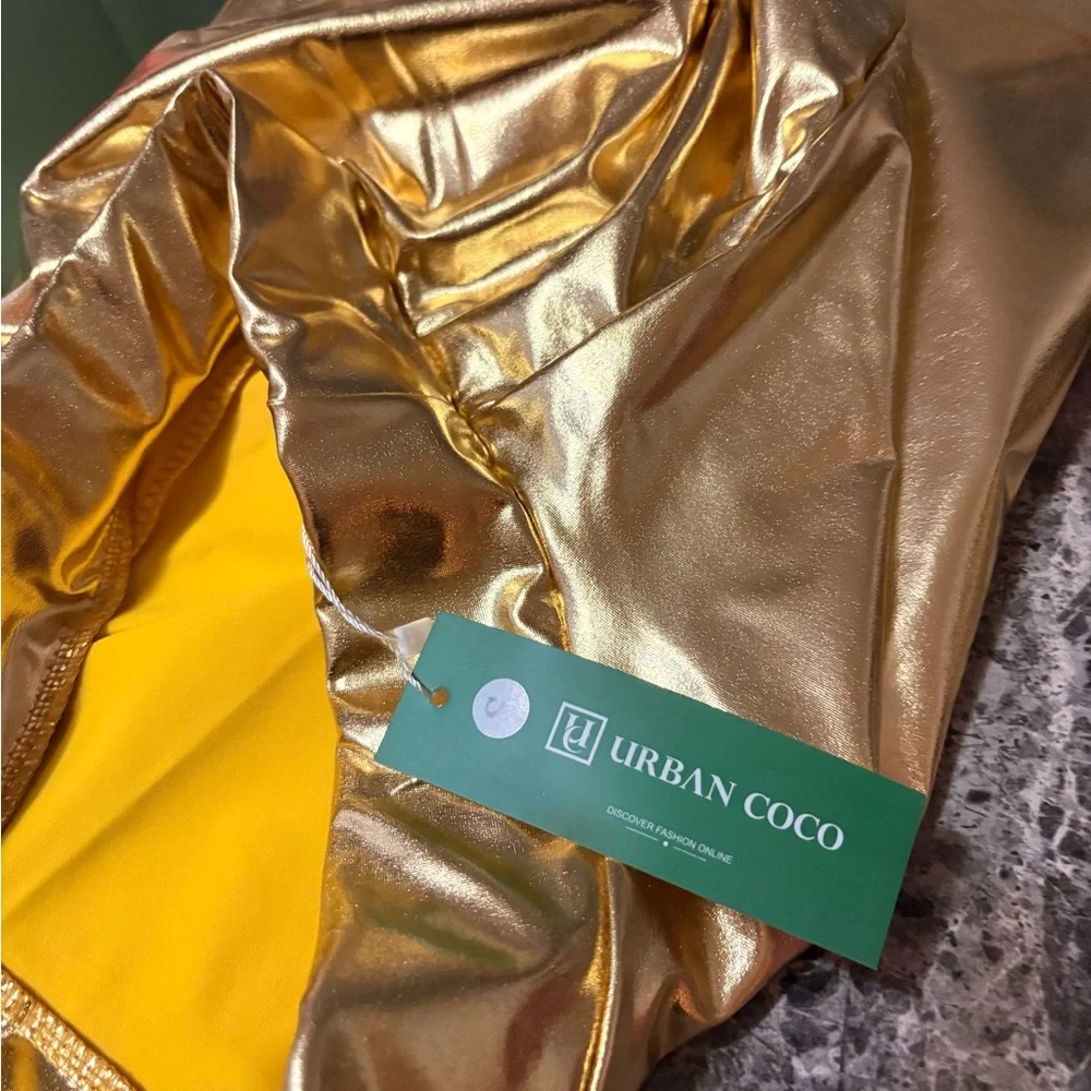 Gold Metallic Skater Skirt - Picture 3 of 3